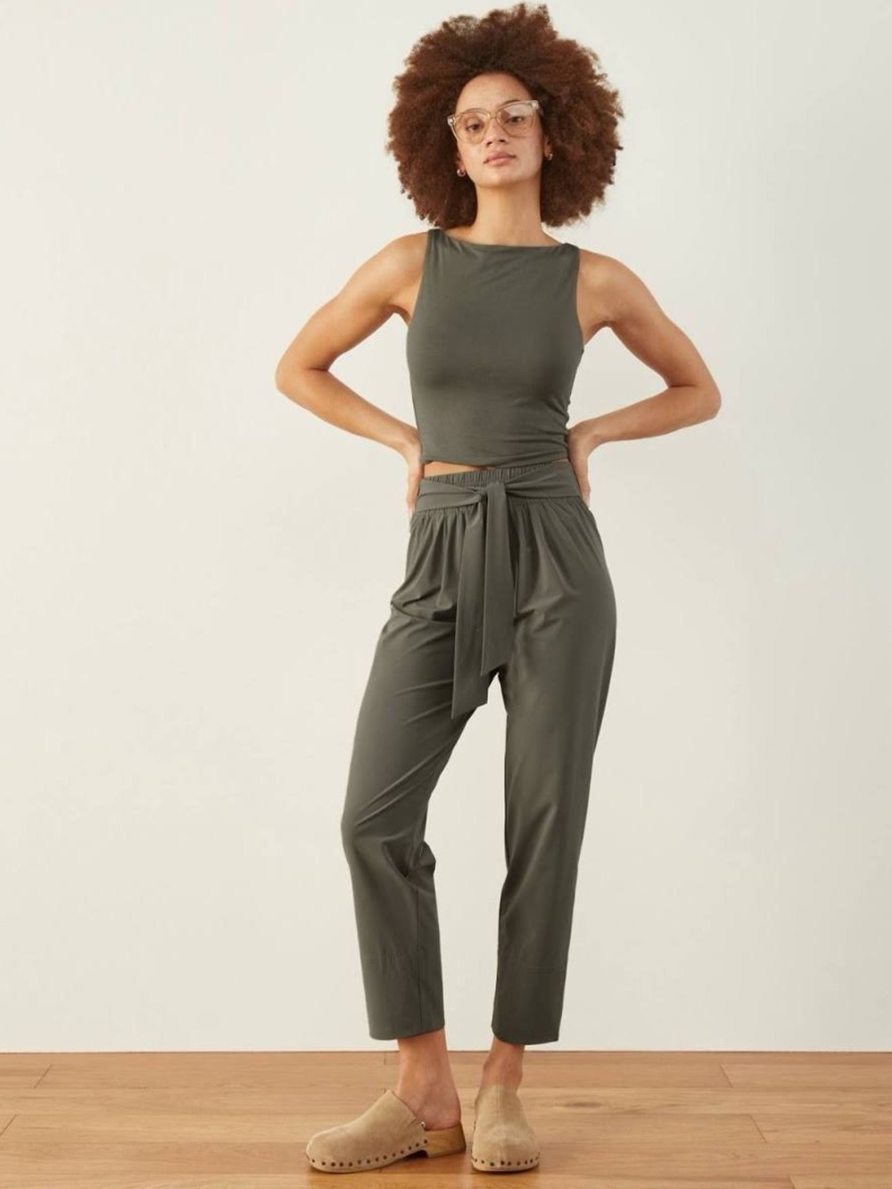 ADAY Easy Days Staight Leg Pants In Forest Size M